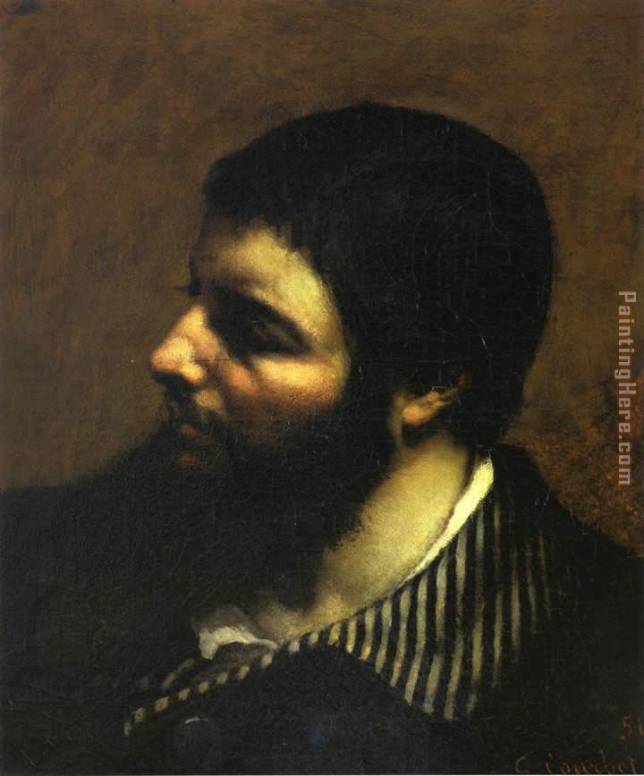 Self Portrait with Striped Collar painting - Gustave Courbet Self Portrait with Striped Collar art painting